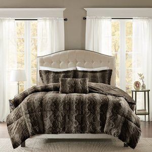 Madison Park Marselle Faux Fur Comforter Set